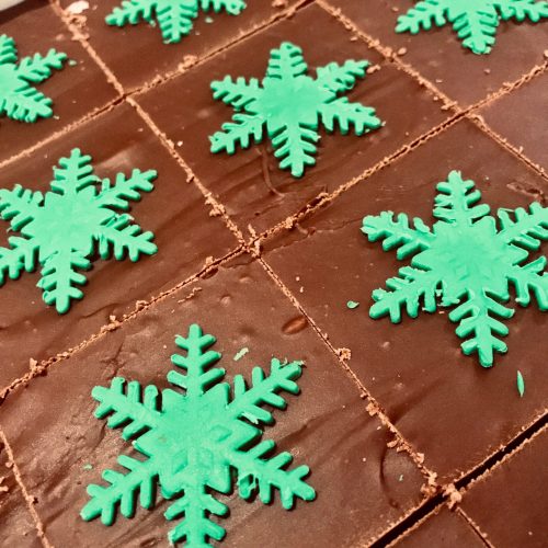 Chocolate Mint Snowflake Fudge - Michele Menchin